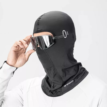 Wozinsky WKM-02B Balaklava veido kaukė, skirta motociklui ir dviračiui, su skylutėmis akiniams - Juoda