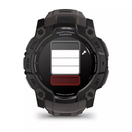 Garmin Instinct 3 – 50 mm AMOLED Black met charcoal band watch