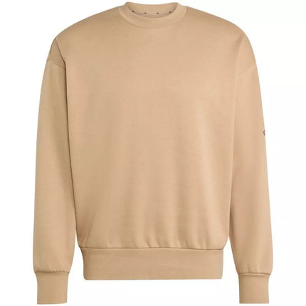 Men's adidas Essentials Loose Fit 3 Bar Logo Beige Sweatshirt JX5668