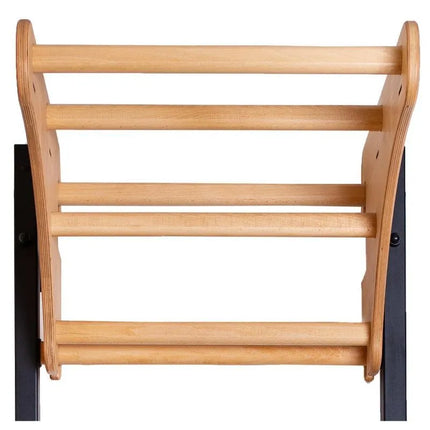 GYMNASTIC WOODEN AND METAL WALL BAR WITH 6 HANDLES WITH A WOODEN BAR BENCHK 711B