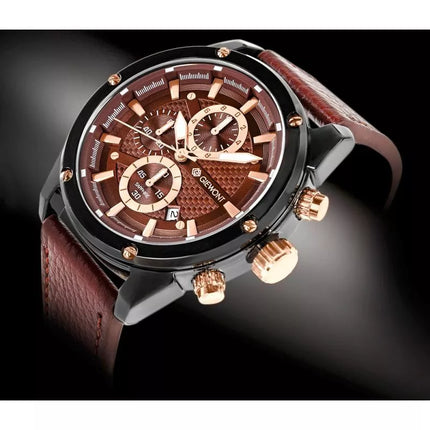 Men's Watch Giewont Chronograph Sapphire Black Brown GW8810-A3