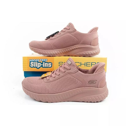 Skechers Bobs Squad-Chaos moteriški patogūs SLIP-INS rožiniai sportbačiai