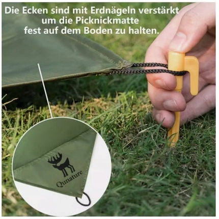 Qunature Waterproof Picnic Blanket Green 150x140