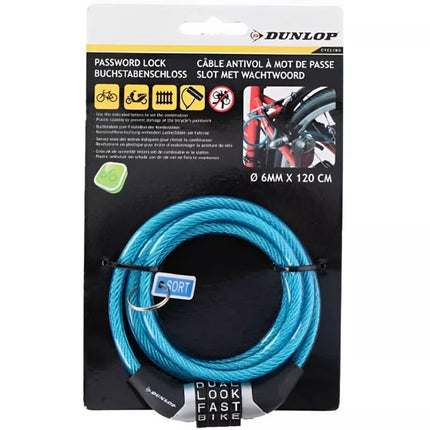 Dunlop dviračio kodo spyna 6 mm 120 cm ST 4ass 02922
