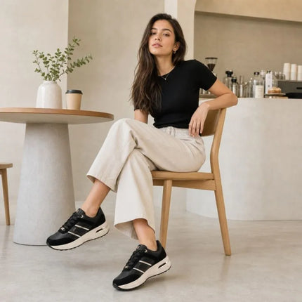 Women's leather shoes, sneakers, black Filippo DP7772