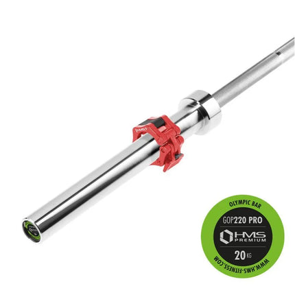 Olimpinė tiesi štanga 20 kg 2200 mm GOP220 PRO + HMS ZG1000R užraktai