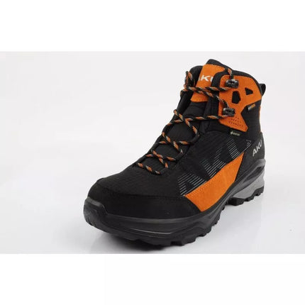 Aku Adapta vyriški trekingo sportiniai batai Gore-Tex odiniai juodi oranžiniai