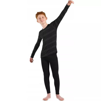 Odlo ilgas ACTIVE WARM ECO SET vaikiškas apatinių komplektas, dydis 116cm, juoda-pilka