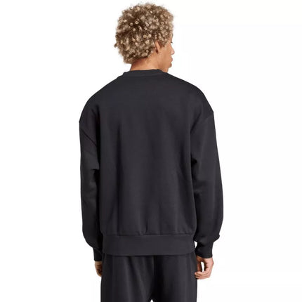 Men's adidas Essentials Loose Fit 3 Bar Logo Sweatshirt Black JF3542