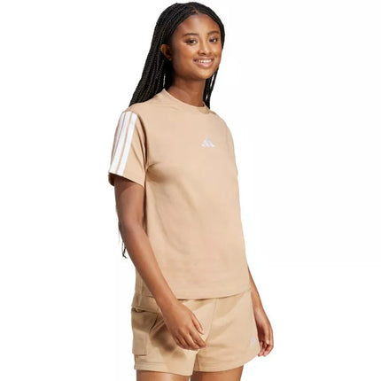 adidas Essentials marškinėliai su 3 juostelėmis iš medvilnės moterims JV7359
