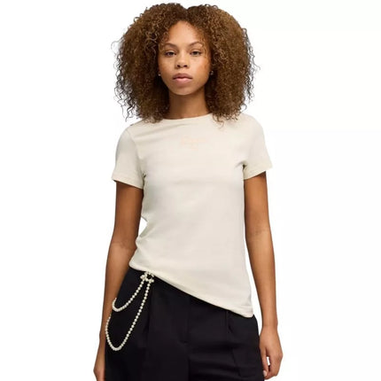 Puma ESS Script Tee moteriški marškinėliai smėlio 691760 87