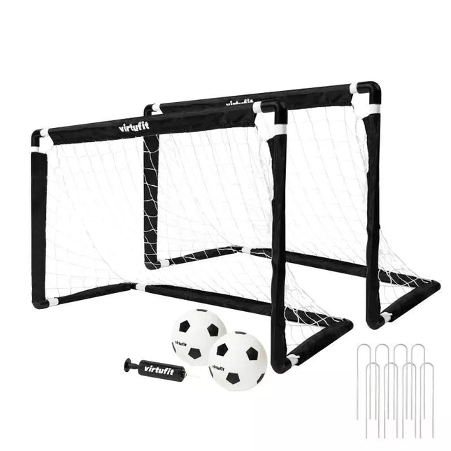 VIRTUFIT CHILDREN'S SOCCER GOAL SET WITH 2 BALLS AND PUMP - SOCCER GOALS - 92