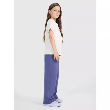 Girls' wide-leg sweatpants 4F 4FJRAW25TTROF1598-33S
