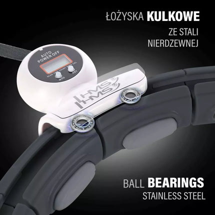 HHM15 HULA HOP BLACK WITH MAGNET AND WEIGHT + HMS COUNTER