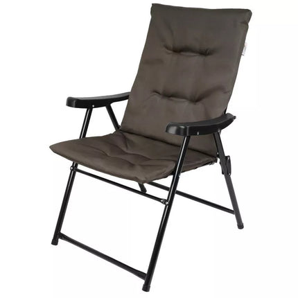 FOLDING GARDEN CHAIR 59X66X45/90CM WITH CUSHION GREY