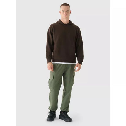 Men's sweatshirt with hood, open, 4F 4FWAW24TSWSM1310-80S