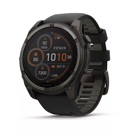Garmin Fenix 8 Saulės safyrinis titano laikrodis Anglies pilka DLC juodas