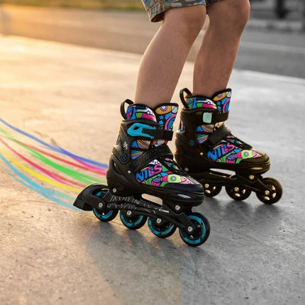 NH10907 4in1 ROLLER SKATES WITH EXTENDED HOCKEY BLADES TINTY GREEN SIZE M (35-38) NILS EXTREME