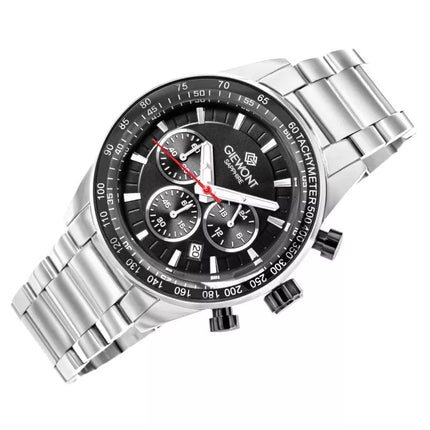 Men's Watch Giewont Chronograph Sapphire Silver Black GW9140-B1