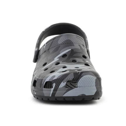 Vaikiški „Crocs Classic Camouflage Clog K“ klumpės, juoda/pilka spalva, 211879-0DD