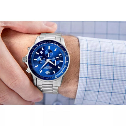 Men's Watch Giewont Chronograph Sapphire Silver Blue GW3520-B3