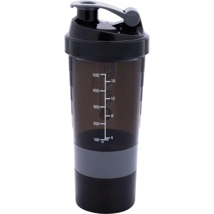 FITNESS SHAKER BOTTLE 500ML BLACK GRAY PURE 2 IMPROVE