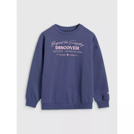 Oversized sweatshirt without a hood for girls 4F 4FJRAW25TSWSF2428-33S