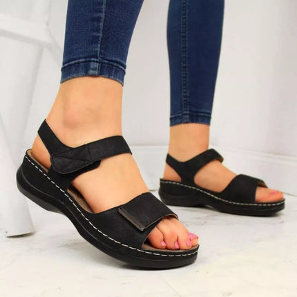 eVento W EVE223D black wedge sandals