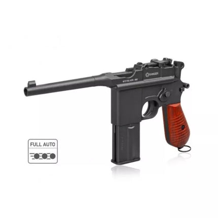 RANGER M712 Broomhandle VISO AUTOMATINIS ATATRAUKIAMOSIOS SISTEMOS orinis pistoletas, 4.5 mm BB, 19 šūvių. KWC