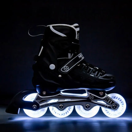 Nils Extreme NH10905 4in1 inline skates with replaceable hockey blade, black LED, size M (35-38)