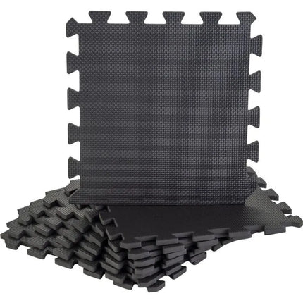 PUZZLE MAT FOR FITNESS EQUIPMENT 8 PCS 30x30x0.9 CM BLACK PURE 2 IMPROVE