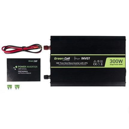 GREEN CELL INV07 INVERTER 12V-230V 300W/600W PURE SINE WAVE