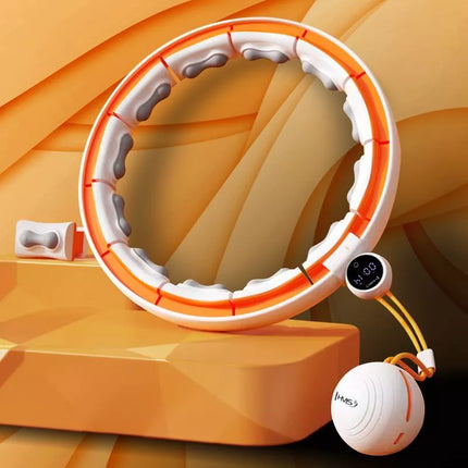 HHM21 HULA HOP WHITE/ORANGE WITH MAGNETS, TPE PROTECTION AND WEIGHT + HMS COUNTER