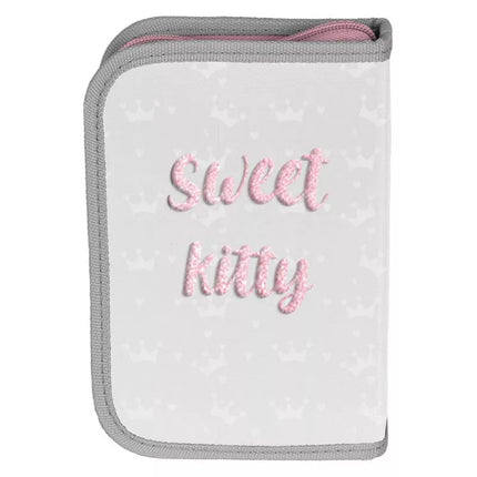 PASO Sweet Kitty gray school pencil case with school accessories - PP23KC-P001