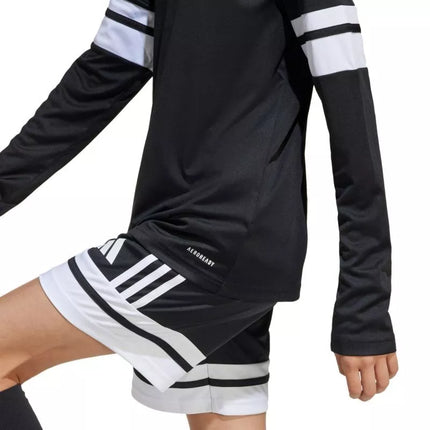 Vaikiškas adidas Squadra 25 džersis ilgomis rankovėmis, juodos ir baltos spalvos JJ0047