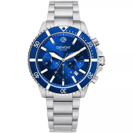 Vyriškas laikrodis Giewont Chronograph Safyro Sidabrinis Mėlynas GW3970-B3