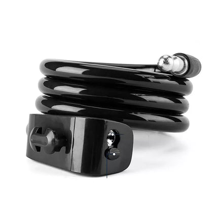 Wozinsky WPB-01R Nešiojama dviračio spyna su apsauginiu troseliu nuo vagystės ir 2 raktais, skirta elektriniams dviračiams ir motociklams – Juoda