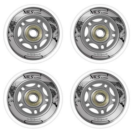 PU 70x24 82A WHITE (4 pcs.) + ABEC-7 (8 pcs.) NILS EXTREME SET