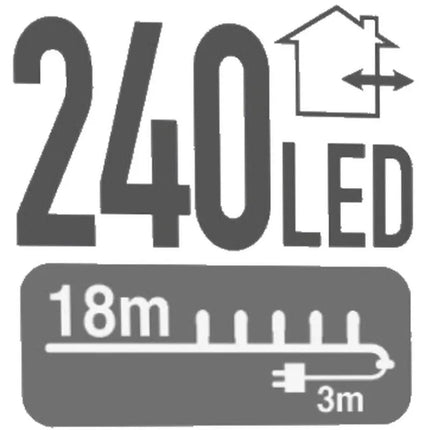 Kalėdinė eglutės girlianda, 240 LED, su laikmačiu, šilta balta