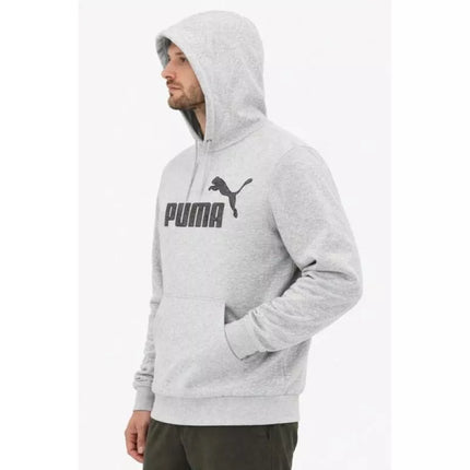 Puma men's gray fashionable cotton kangaroo sports hoodie