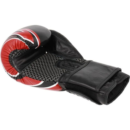 RBT-5A leather boxing gloves black and red