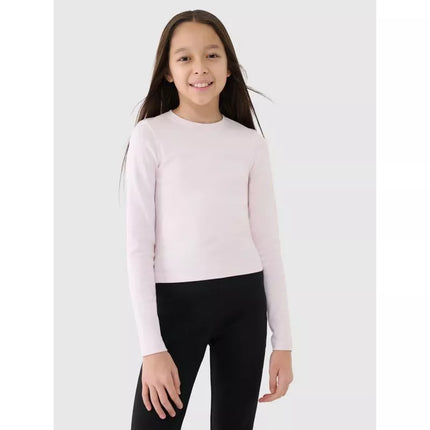 Mergaitiški marškiniai ilgomis rankovėmis, slim fit, lygūs 4F 4FJRSS25TLONF505-12S