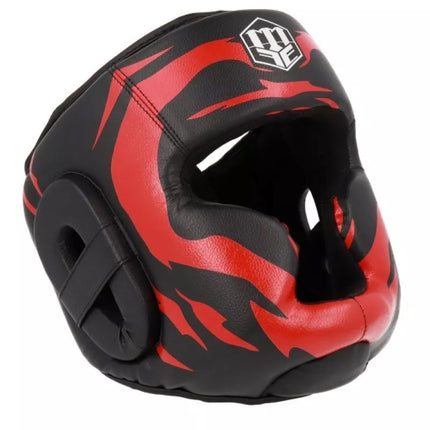 MASTERS KSS-FIGHT-GEAR bokso šalmas juodas ir raudonas