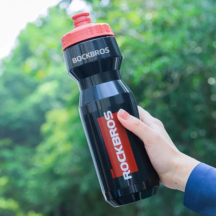 Dviračio gertuvė Rockbros 750 ml – skaidri juoda su raudonu snapeliu