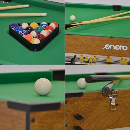3-in-1 WOODEN TABLE FOR FOOTBALL, BILLIARDS, AIR HOOKUP 121x61x81CM