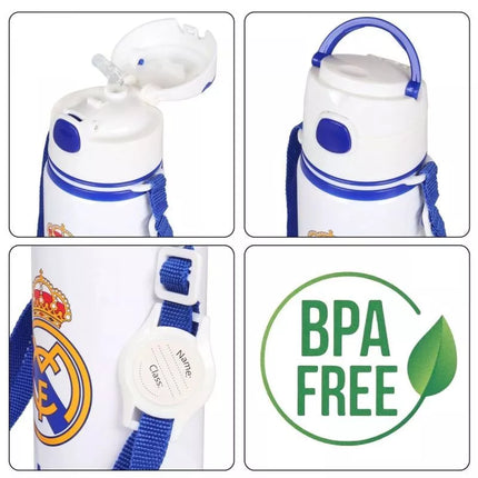Real Madrid Aliumininis buteliukas su kandikliu ir dirželiu 600 ml RM00005