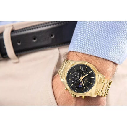 Men's Watch Giewont Chronograph Sapphire Gold Black GW9460-B4