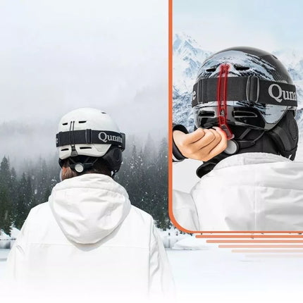 Qunature 10130003004 Slidinėjimo šalmas su ausinėmis snieglenčių sportui 54–58 cm - Juodas