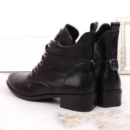Jezzi W JEZ412A insulated flat ankle boots, black