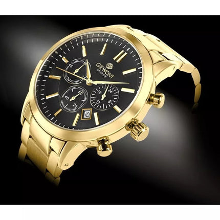 Giewont Chronograph Sapphire Gold Black Men's Watch GW8510-B5